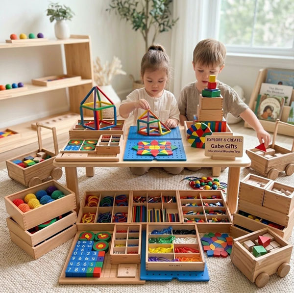 Eco-Friendly Wooden Montessori Gabe Toys